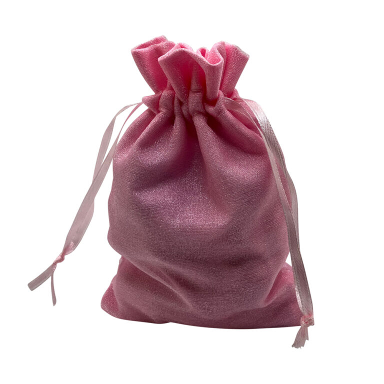Satin Lined Organza Pink Jewelry Pouch